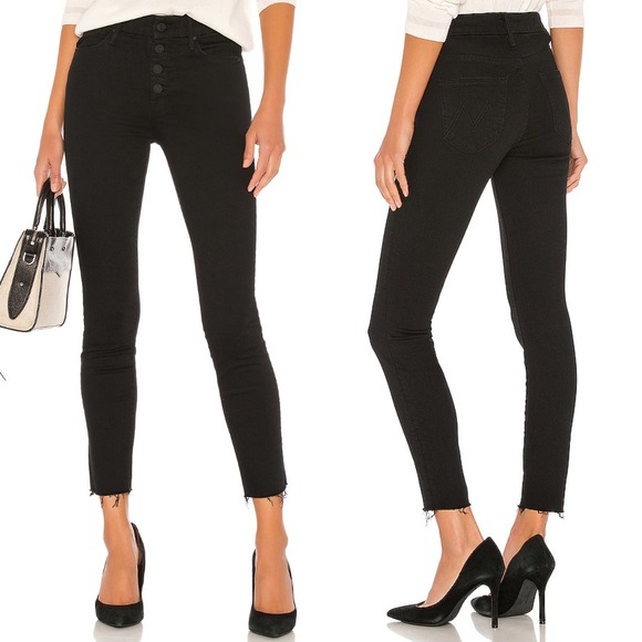MOTHER Denim - Mother Black The Pixie Ankle Fray Jeans in‎ Not Guilty